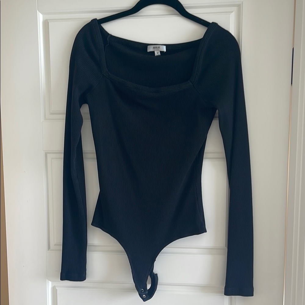 Agolde Black Long Sleeve Bodysuit